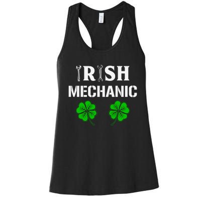 Irish Mechanic Shamrock St Patricks Day Women's Racerback Tank