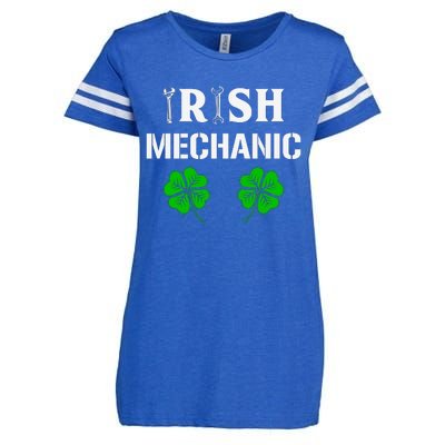 Irish Mechanic Shamrock St Patricks Day Enza Ladies Jersey Football T-Shirt