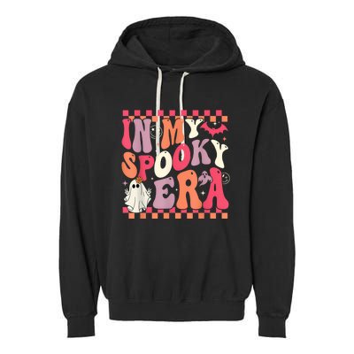 In My Spooky Era Groovy Hippie Halloween Ghost Women Garment-Dyed Fleece Hoodie