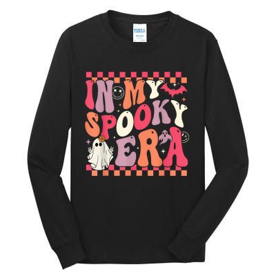 In My Spooky Era Groovy Hippie Halloween Ghost Women Tall Long Sleeve T-Shirt