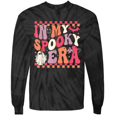 In My Spooky Era Groovy Hippie Halloween Ghost Women Tie-Dye Long Sleeve Shirt