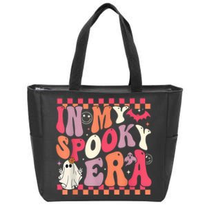 In My Spooky Era Groovy Hippie Halloween Ghost Women Zip Tote Bag