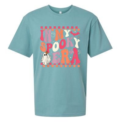 In My Spooky Era Groovy Hippie Halloween Ghost Women Sueded Cloud Jersey T-Shirt