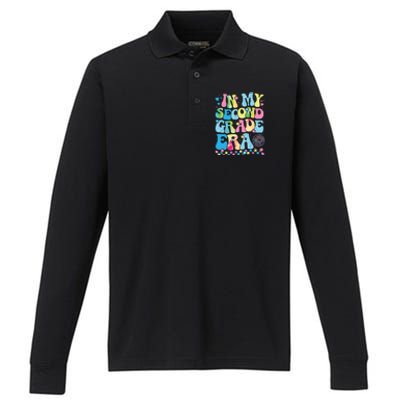 In My Second Grade Era Groovy Back To School Teachers Performance Long Sleeve Polo