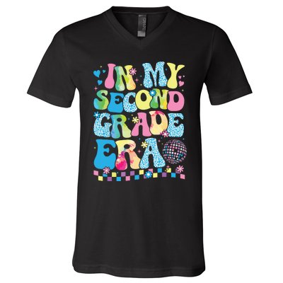 In My Second Grade Era Groovy Back To School Teachers V-Neck T-Shirt