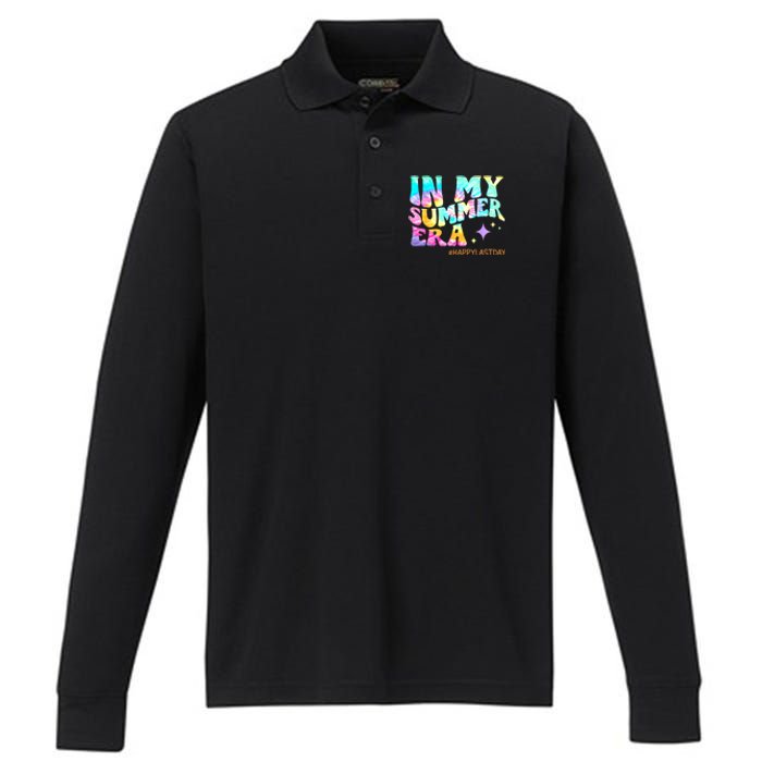 In My Summer Era Happy Last Day Of School Teacher Performance Long Sleeve Polo