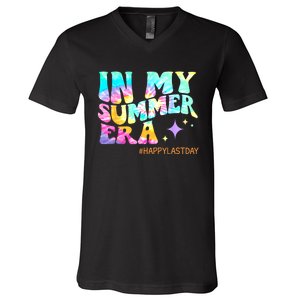 In My Summer Era Happy Last Day Of School Teacher V-Neck T-Shirt