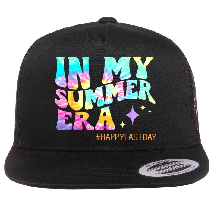 In My Summer Era Happy Last Day Of School Teacher Flat Bill Trucker Hat