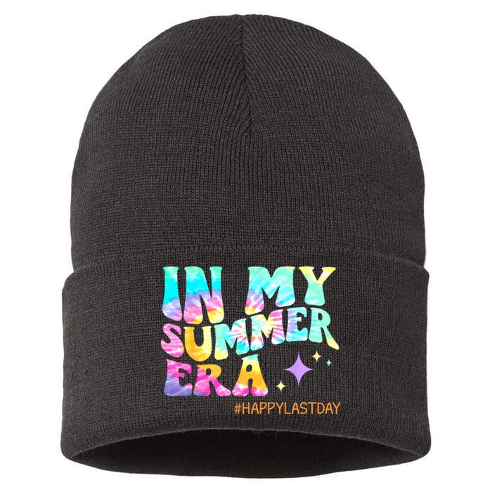 In My Summer Era Happy Last Day Of School Teacher Sustainable Knit Beanie