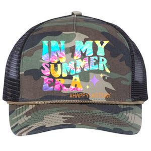 In My Summer Era Happy Last Day Of School Teacher Retro Rope Trucker Hat Cap