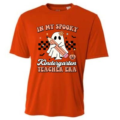 In My Spooky Kindergarten Teacher Era Groovy Retro Halloween Gift Cooling Performance Crew T-Shirt