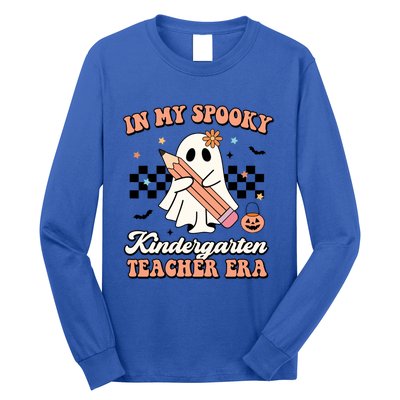 In My Spooky Kindergarten Teacher Era Groovy Retro Halloween Gift Long Sleeve Shirt