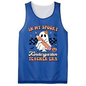 In My Spooky Kindergarten Teacher Era Groovy Retro Halloween Gift Mesh Reversible Basketball Jersey Tank