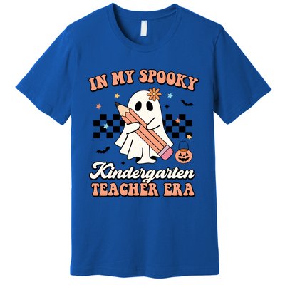 In My Spooky Kindergarten Teacher Era Groovy Retro Halloween Gift Premium T-Shirt