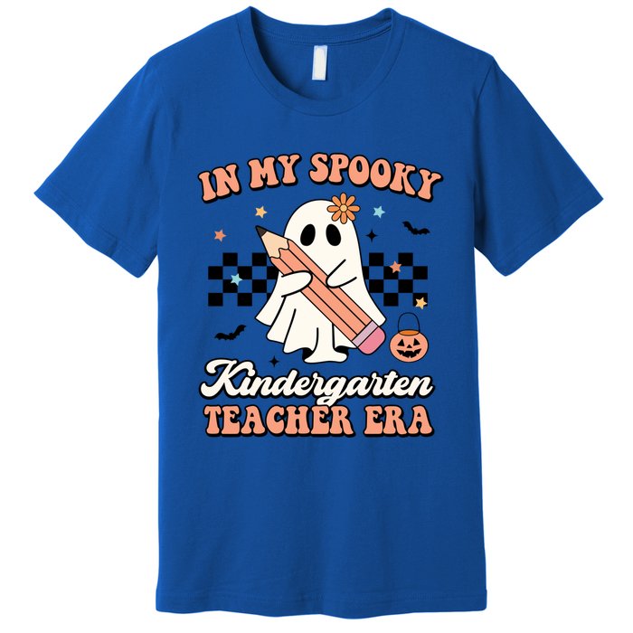 In My Spooky Kindergarten Teacher Era Groovy Retro Halloween Gift Premium T-Shirt