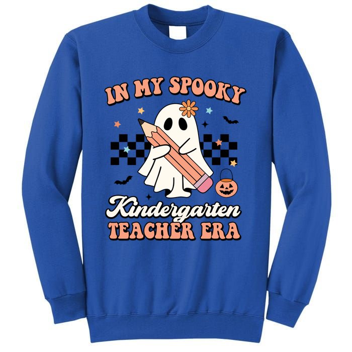 In My Spooky Kindergarten Teacher Era Groovy Retro Halloween Gift Tall Sweatshirt