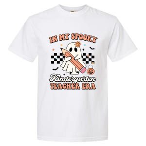 In My Spooky Kindergarten Teacher Era Groovy Retro Halloween Gift Garment-Dyed Heavyweight T-Shirt