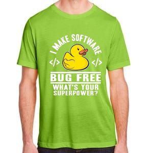 I Make Software Bug Free Programmer Debugging Rubber Duck Gift Adult ChromaSoft Performance T-Shirt