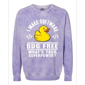 I Make Software Bug Free Programmer Debugging Rubber Duck Gift Colorblast Crewneck Sweatshirt