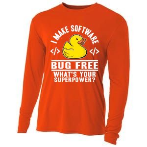 I Make Software Bug Free Programmer Debugging Rubber Duck Gift Cooling Performance Long Sleeve Crew