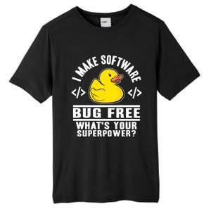 I Make Software Bug Free Programmer Debugging Rubber Duck Gift Tall Fusion ChromaSoft Performance T-Shirt