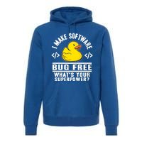 I Make Software Bug Free Programmer Debugging Rubber Duck Gift Premium Hoodie