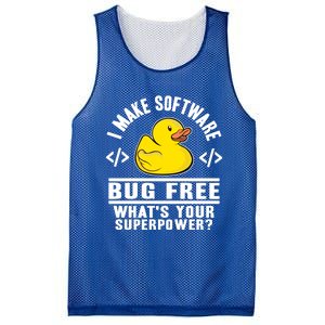 I Make Software Bug Free Programmer Debugging Rubber Duck Gift Mesh Reversible Basketball Jersey Tank