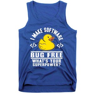 I Make Software Bug Free Programmer Debugging Rubber Duck Gift Tank Top