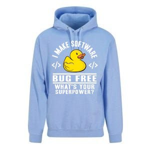 I Make Software Bug Free Programmer Debugging Rubber Duck Gift Unisex Surf Hoodie