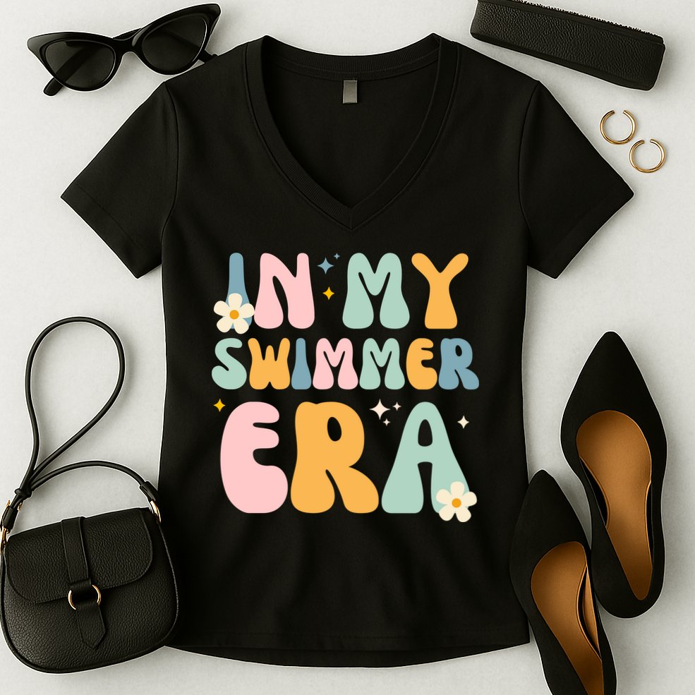 In My Swimmer Era Women's V-Neck T-Shirt