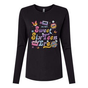 In My Sweet Sixteen E.ra Groovy Retro 16th Birthday Womens Cotton Relaxed Long Sleeve T-Shirt