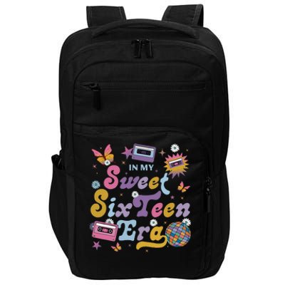 In My Sweet Sixteen E.ra Groovy Retro 16th Birthday Impact Tech Backpack