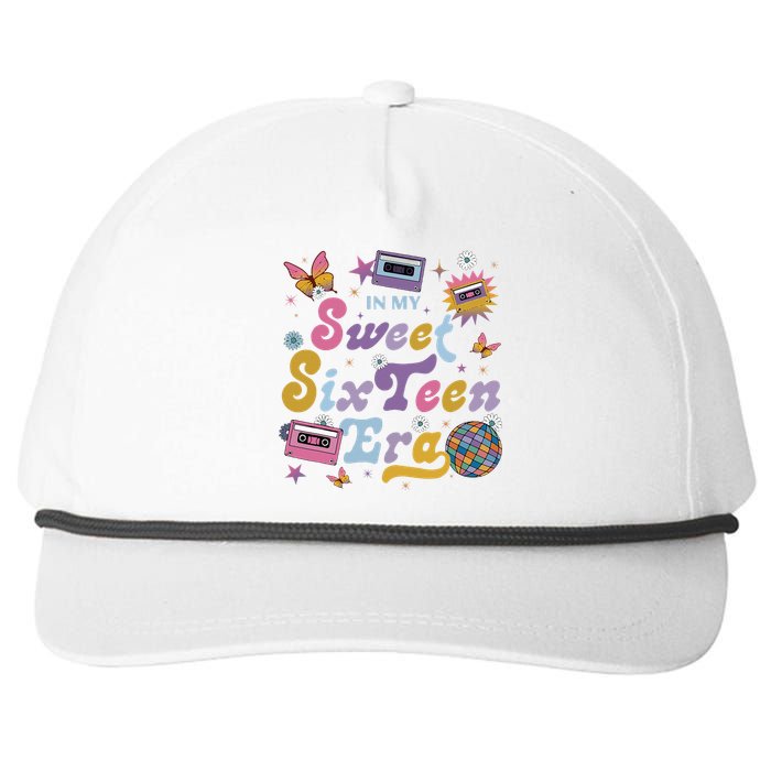 In My Sweet Sixteen E.ra Groovy Retro 16th Birthday Snapback Five-Panel Rope Hat