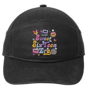 In My Sweet Sixteen E.ra Groovy Retro 16th Birthday 7-Panel Snapback Hat