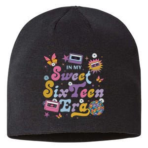 In My Sweet Sixteen E.ra Groovy Retro 16th Birthday Sustainable Beanie