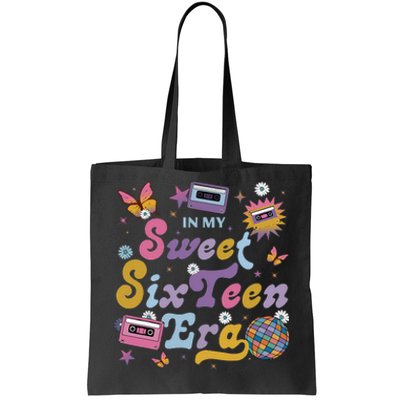 In My Sweet Sixteen E.ra Groovy Retro 16th Birthday Tote Bag