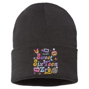 In My Sweet Sixteen E.ra Groovy Retro 16th Birthday Sustainable Knit Beanie