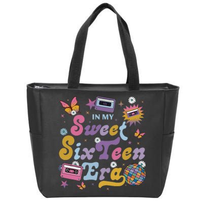 In My Sweet Sixteen E.ra Groovy Retro 16th Birthday Zip Tote Bag