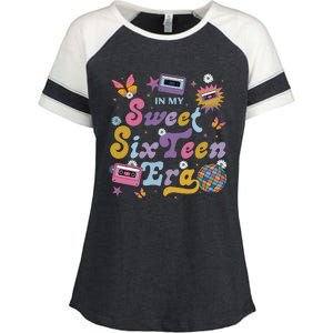 In My Sweet Sixteen E.ra Groovy Retro 16th Birthday Enza Ladies Jersey Colorblock Tee