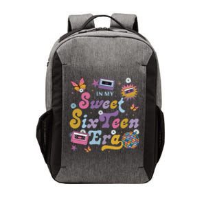 In My Sweet Sixteen E.ra Groovy Retro 16th Birthday Vector Backpack