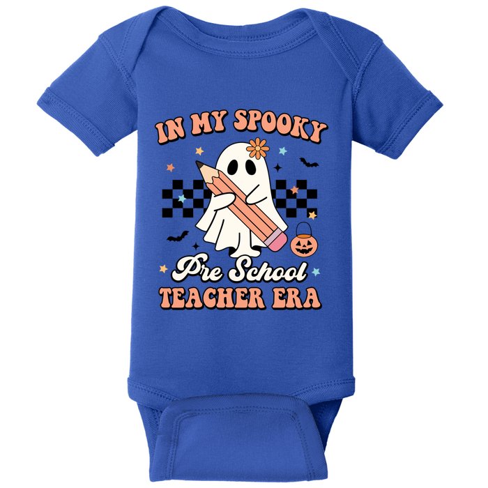 In My Spooky Pre School Teacher Era Retro Halloween Costume Gift Baby Bodysuit