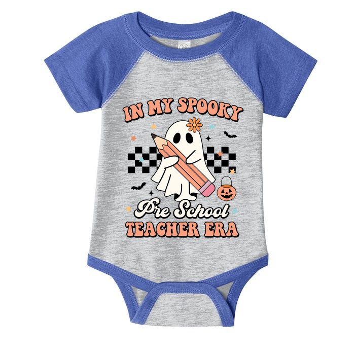 In My Spooky Pre School Teacher Era Retro Halloween Costume Gift Infant Baby Jersey Bodysuit