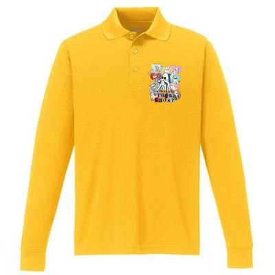 In My Spooky Era Groovy Hippie Halloween Ghost Performance Long Sleeve Polo