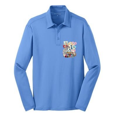 In My Spooky Era Groovy Hippie Halloween Ghost Silk Touch Performance Long Sleeve Polo