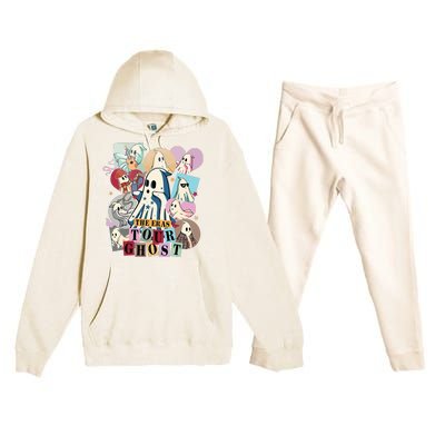 In My Spooky Era Groovy Hippie Halloween Ghost Premium Hooded Sweatsuit Set