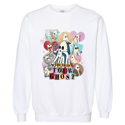 In My Spooky Era Groovy Hippie Halloween Ghost Garment-Dyed Sweatshirt