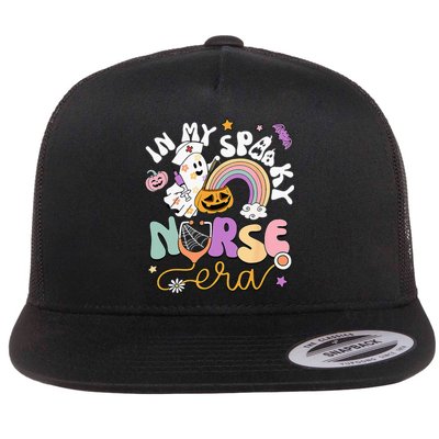 In My Spooky Nurse Era Halloween Rainbow Scary Horror Flat Bill Trucker Hat