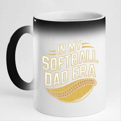 In My Softball Dad Era Softball Dads Softball Parent Gift 11oz Black Color Changing Mug