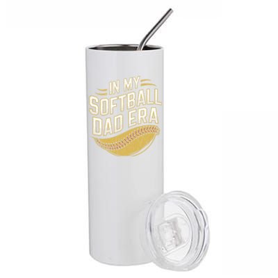 In My Softball Dad Era Softball Dads Softball Parent Gift Stainless Steel Tumbler