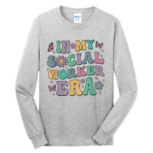 In My Social Worker Era Retro Groovy School Social Worker Tall Long Sleeve T-Shirt